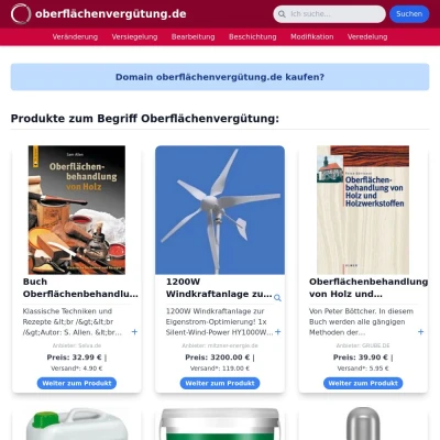 Screenshot oberflächenvergütung.de