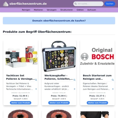 Screenshot oberflächenzentrum.de