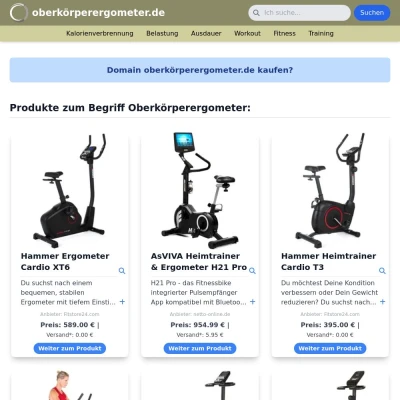 Screenshot oberkörperergometer.de