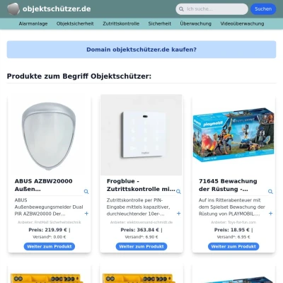 Screenshot objektschützer.de