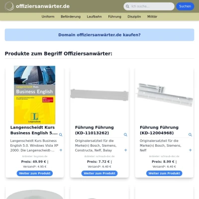 Screenshot offiziersanwärter.de