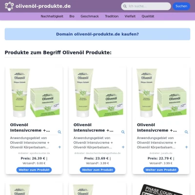 Screenshot olivenöl-produkte.de