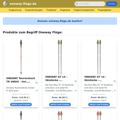 Screenshot oneway-flüge.de