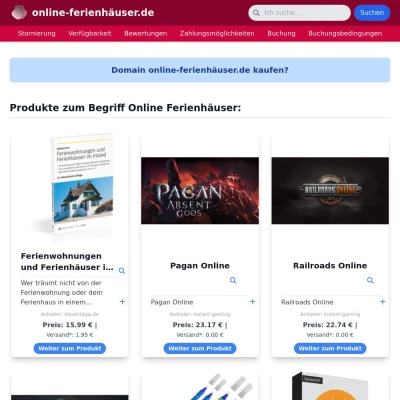 Screenshot online-ferienhäuser.de