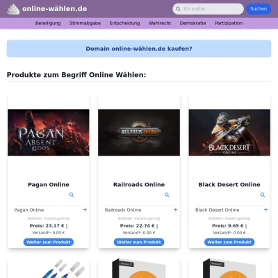Screenshot online-wählen.de