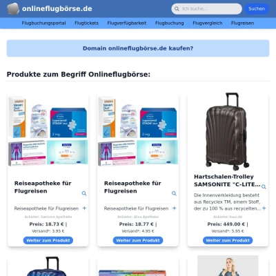 Screenshot onlineflugbörse.de