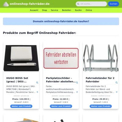 Screenshot onlineshop-fahrräder.de