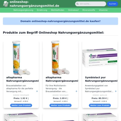 Screenshot onlineshop-nahrungsergänzungsmittel.de