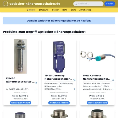 Screenshot optischer-näherungsschalter.de