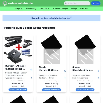 Screenshot ordnerzubehör.de