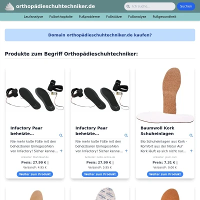 Screenshot orthopädieschuhtechniker.de