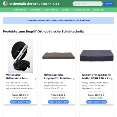 Screenshot orthopädische-schuhtechnik.de