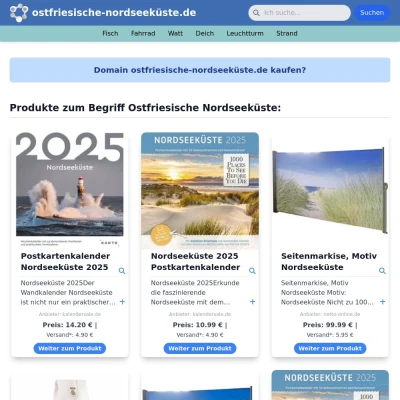 Screenshot ostfriesische-nordseeküste.de