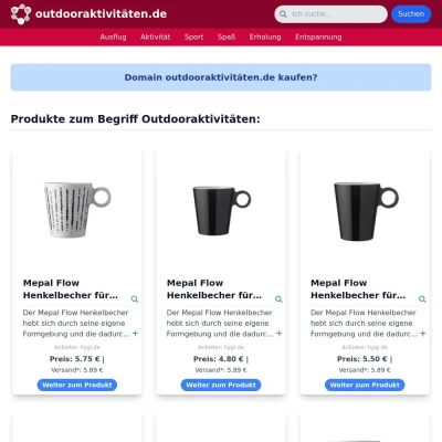 Screenshot outdooraktivitäten.de
