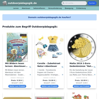 Screenshot outdoorpädagogik.de