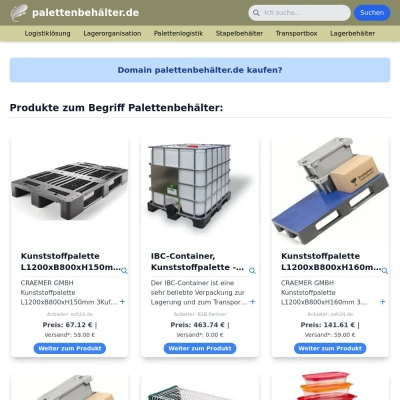 Screenshot palettenbehälter.de