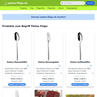 Screenshot palma-flüge.de