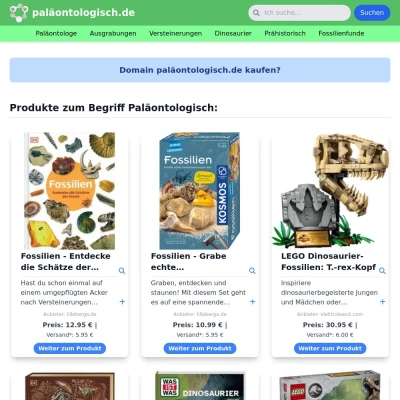 Screenshot paläontologisch.de