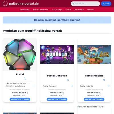 Screenshot palästina-portal.de