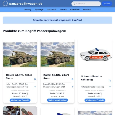 Screenshot panzerspähwagen.de