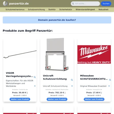 Screenshot panzertür.de