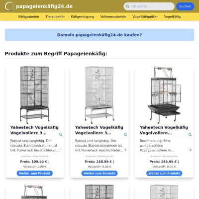 Screenshot papageienkäfig24.de