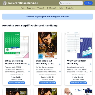 Screenshot papiergroßhandlung.de