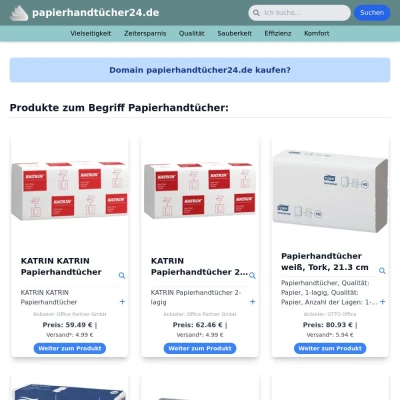 Screenshot papierhandtücher24.de