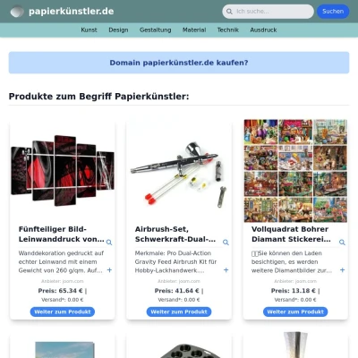 Screenshot papierkünstler.de