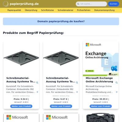 Screenshot papierprüfung.de