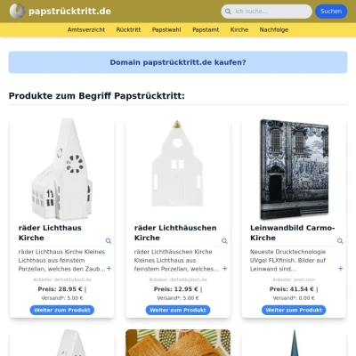 Screenshot papstrücktritt.de