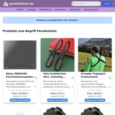 Screenshot paradestück.de