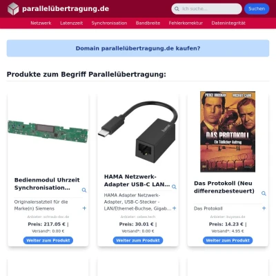 Screenshot parallelübertragung.de