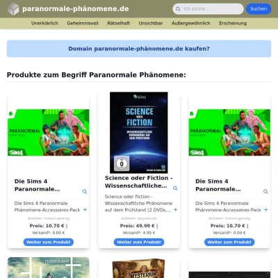 Screenshot paranormale-phänomene.de