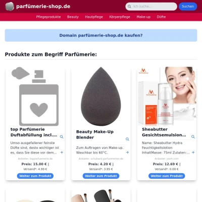 Screenshot parfümerie-shop.de