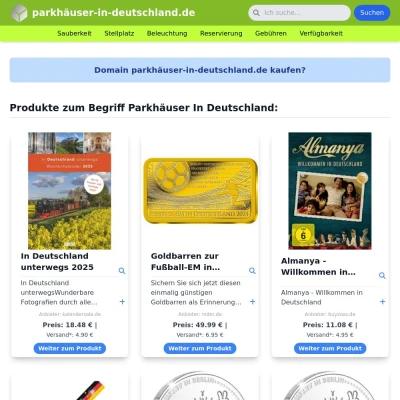 Screenshot parkhäuser-in-deutschland.de