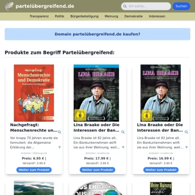 Screenshot parteiübergreifend.de