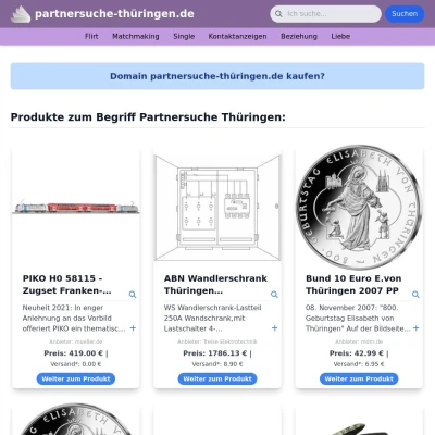 Screenshot partnersuche-thüringen.de