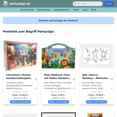 Screenshot partyzüge.de