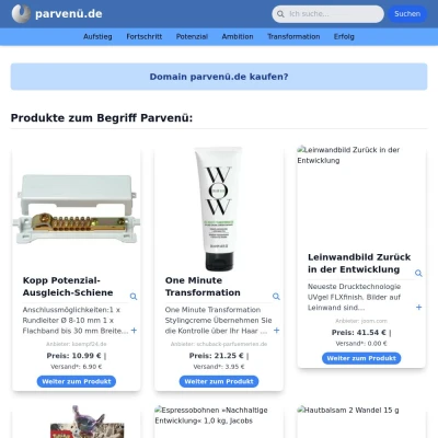 Screenshot parvenü.de