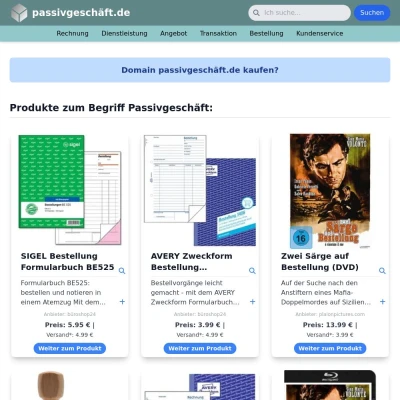 Screenshot passivgeschäft.de