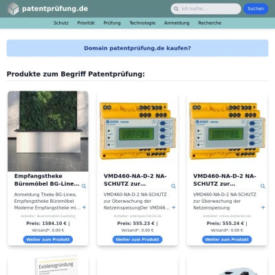 Screenshot patentprüfung.de