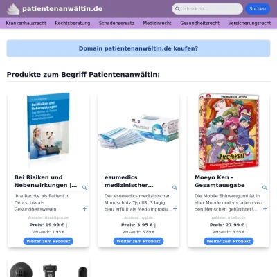 Screenshot patientenanwältin.de