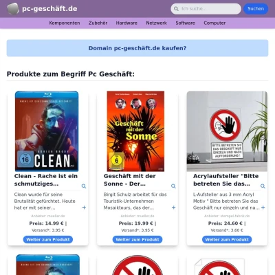 Screenshot pc-geschäft.de