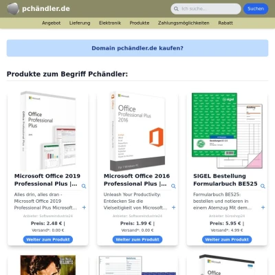 Screenshot pchändler.de