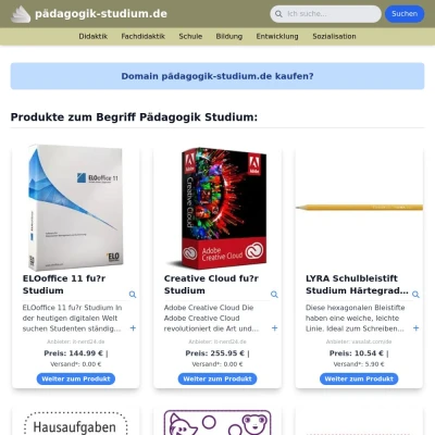 Screenshot pädagogik-studium.de