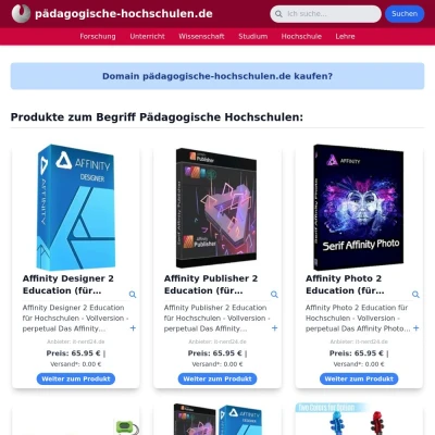 Screenshot pädagogische-hochschulen.de