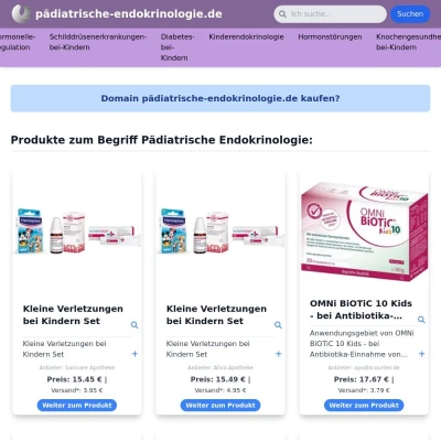 Screenshot pädiatrische-endokrinologie.de