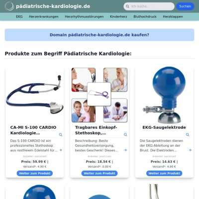 Screenshot pädiatrische-kardiologie.de