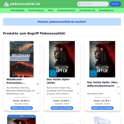 Screenshot pädosexualität.de